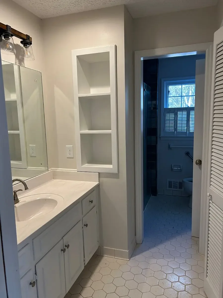 Dressing room vanity and storage area