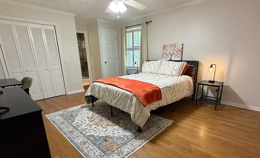 Spacious furnished bedroom