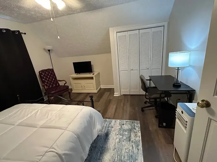 Upstairs bedroom television and desk