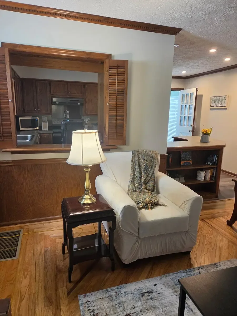 Living room viewed from the kitchen